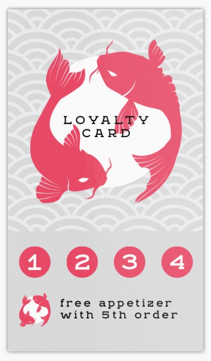 A fish restaurant gray pink design for Loyalty Cards