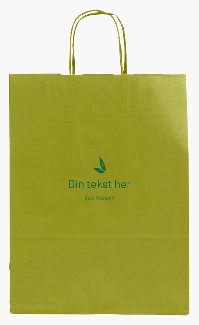Forhåndsvisning av design for Designgalleri: Yrker - mat & drikke Ensfargede papirposer med trykk, M (26 x 11 x 34.5 cm)