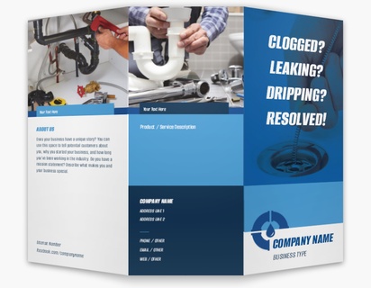 Design Preview for Plumbing Custom Brochures Templates, 8.5" x 11" Tri-fold