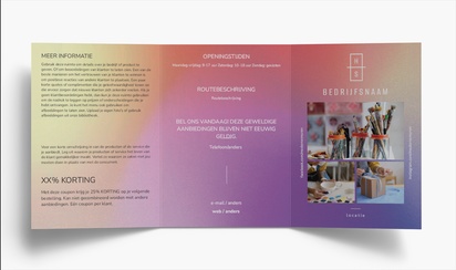 Voorvertoning ontwerp voor Ontwerpgalerij: Kunst en entertainment Flyers en folders, Drieluik A4 (210 x 297 mm)