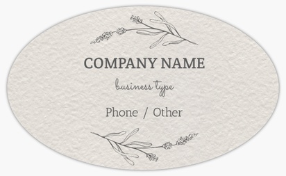 Design Preview for Design Gallery: Beauty & Spa Roll Labels, Oval 12.5 x 7.5 cm White Paper