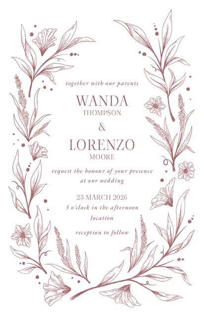 Design Preview for Wedding Invitation: Templates and Designs, Flat 11.7 x 18.2 cm