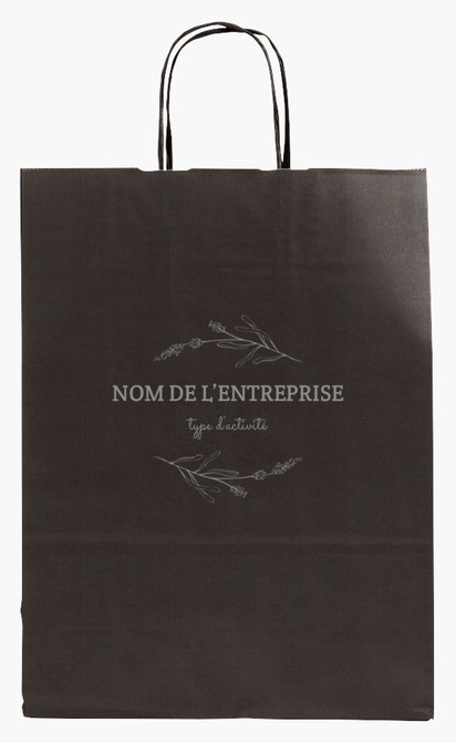 Aperçu du graphisme pour Galerie de modèles : sacs en papier impression monochrome pour finance et assurances, M (26 x 11 x 34.5 cm)