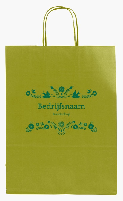 Voorvertoning ontwerp voor Ontwerpgalerij: Bloemen Effen kleur papieren tassen, M (26 x 11 x 34.5 cm)