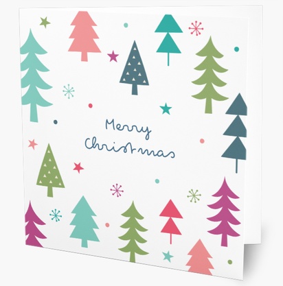 Design Preview for Design Gallery: Trees & Wreaths Personalized Christmas Cards, Square 14 x 14 cm