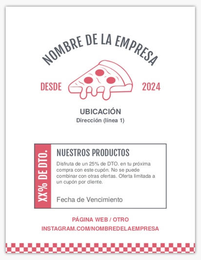 Un entrega de pizza cheques diseño blanco rosa para Moderno y sencillo