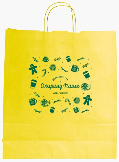 Design Preview for Design Gallery: Coffee Shops Single-Colour Paper Bags, L (36 x 12 x 41 cm)