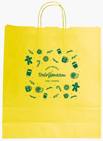 Voorvertoning ontwerp voor Ontwerpgalerij: Cafetaria's Effen kleur papieren tassen, L (36 x 12 x 41 cm)