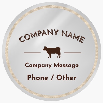 Design Preview for Design Gallery: Agriculture & Farming Roll Labels, Circle 7.5 x 7.5 cm Silver Paper