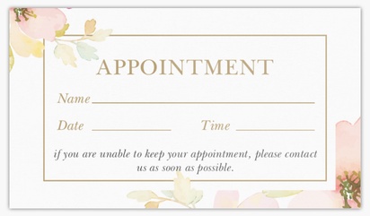 A appointment card feminine white cream design