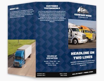 A logistics trucking blue gray design