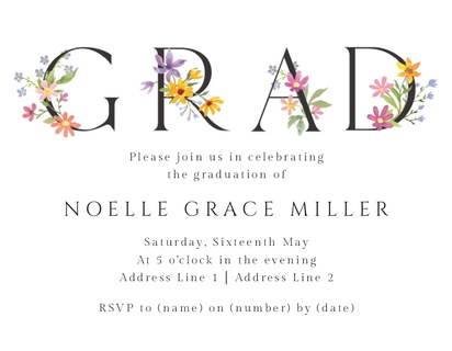 Design Preview for Templates for Graduation Invitations and Announcements , Flat 10.7 x 13.9 cm