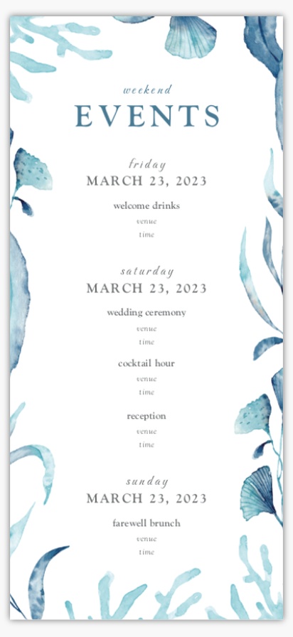 Design Preview for Nautical Wedding Programs Templates, 4” x 8”
