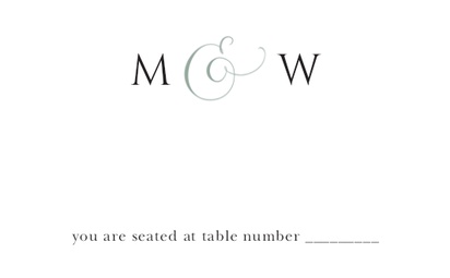 Design Preview for Design Gallery: Monograms Place Cards, Standard (91 x 55 mm)