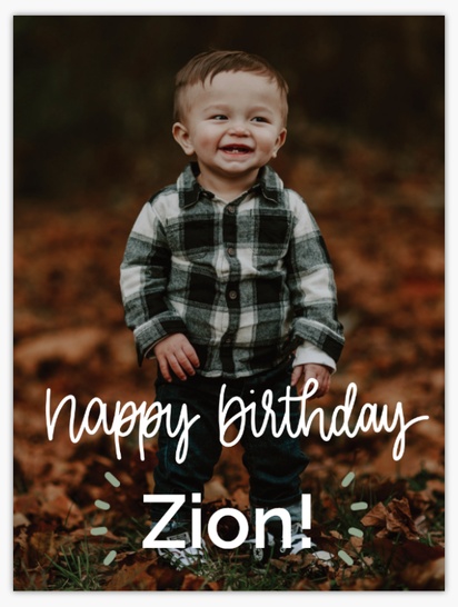 A child birthday simple white gray design for Photo with 1 uploads