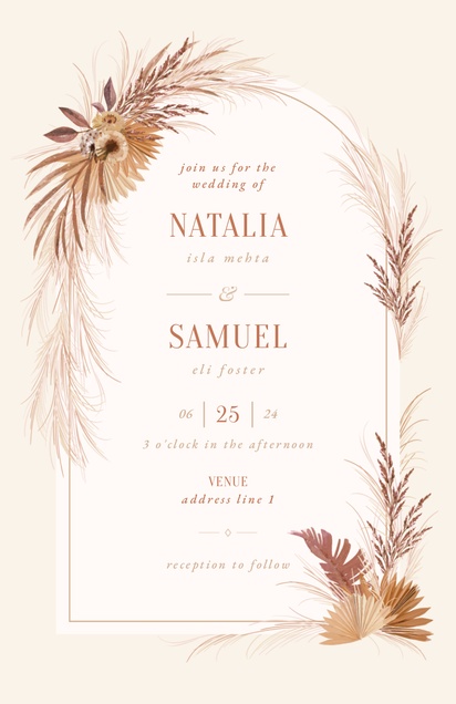 Design Preview for Templates for Bohemian Wedding Invitations , Flat 13.9 x 21.6 cm