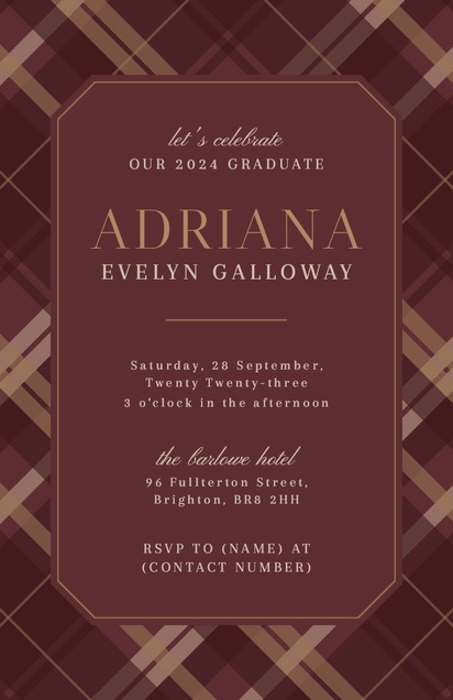 Design Preview for Templates for Graduation Invitations and Announcements , Flat 11.7 x 18.2 cm
