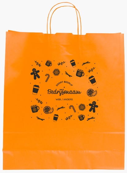 Voorvertoning ontwerp voor Ontwerpgalerij: Cafetaria's Effen kleur papieren tassen, L (36 x 12 x 41 cm)