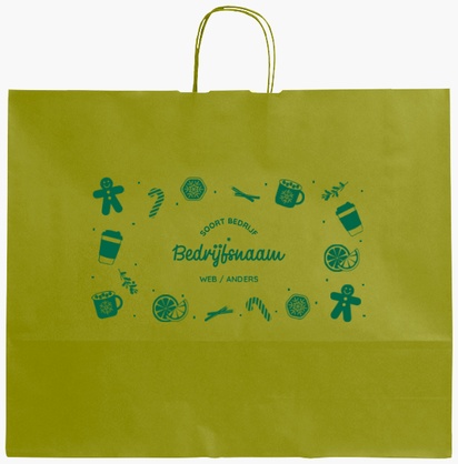Voorvertoning ontwerp voor Ontwerpgalerij: Cafetaria's Effen kleur papieren tassen, XL (54 x 14 x 45 cm)