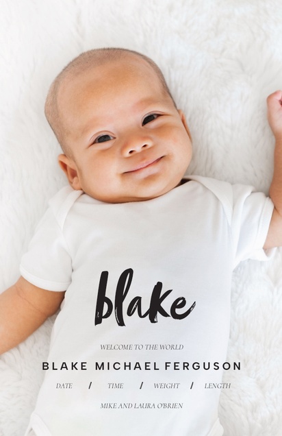 A birth announcement simple black design for Modern & Simple with 1 uploads