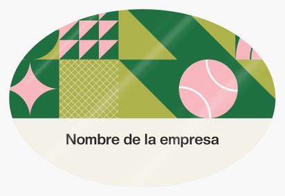 Vista previa del diseño de Galería de diseños de pegatinas en hojas para deportes, 7,6 x 5,1 cm Ovalada
