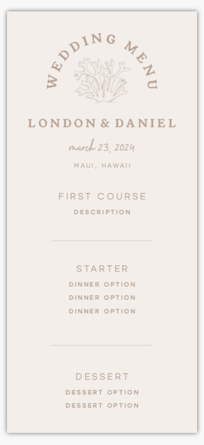 Design Preview for Design Gallery: Destination Wedding Menu Cards, 4" x 8" Flat