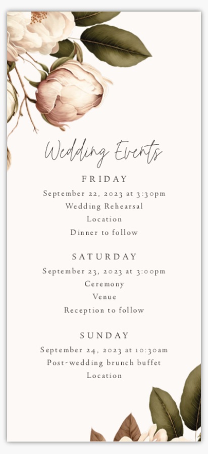 Design Preview for  Wedding Programs Templates, 4” x 8”