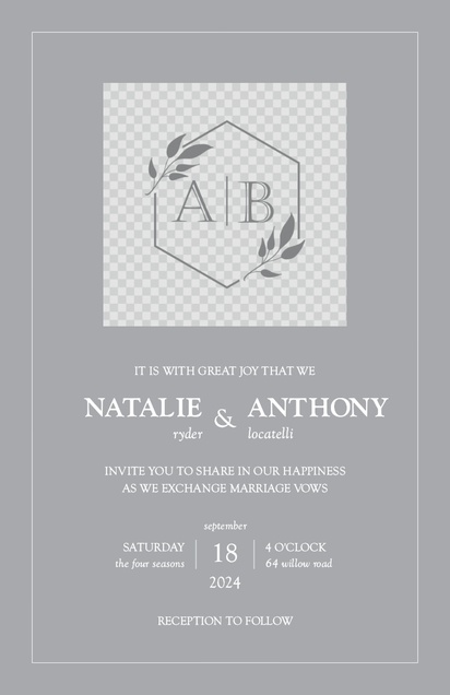 Design Preview for Templates for Traditional & Classic Wedding Invitations , Flat 11.7 x 18.2 cm