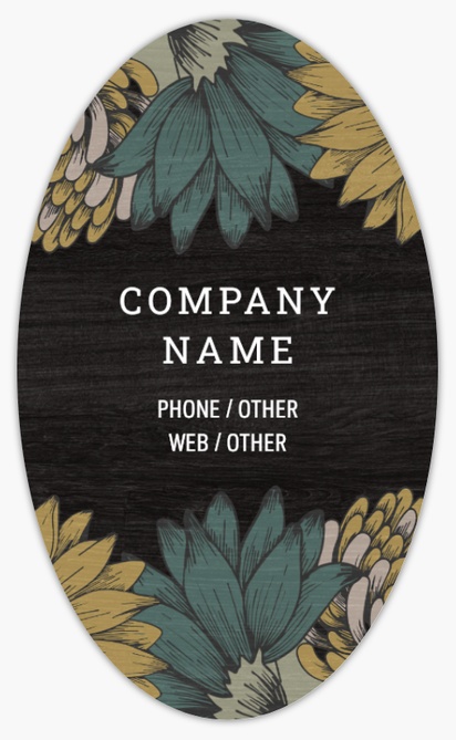 Design Preview for Design Gallery: Floral Product Labels, 12.7 x  7.6 cm Oval