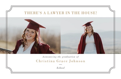A law law school graduation cream white design for Traditional & Classic with 2 uploads