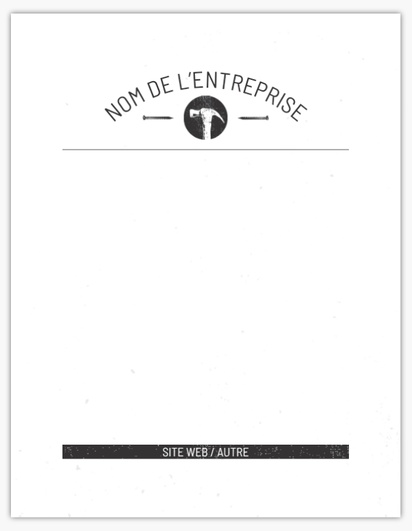 Aperçu du graphisme pour Galerie de modèles : Blocs-notes, Menuiserie, ébénisterie et charpenterie, 8.5  x 11 po
