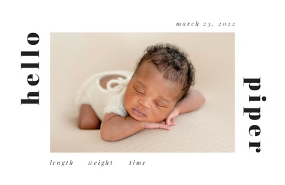 A birth announcement simple cream gray design for Type with 1 uploads