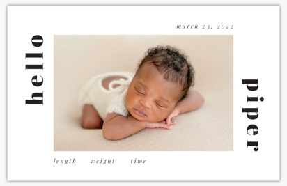 A birth announcement simple white gray design for Type with 1 uploads