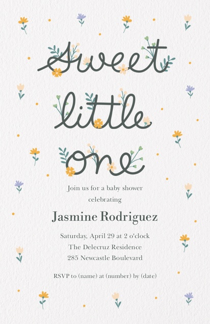 Design Preview for Design Gallery: Floral & Garden Baby Shower Invitations, 4.6” x 7.2”