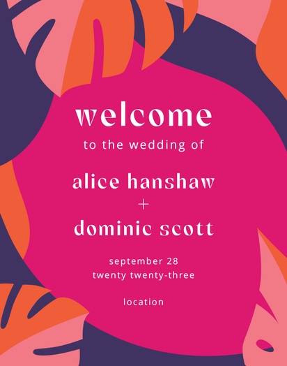 A fun welcome sign blue pink design for Type