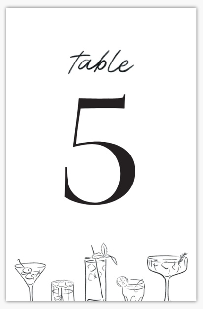 A classy table number white gray design for Type
