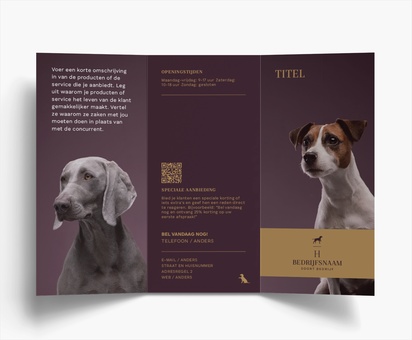 Voorvertoning ontwerp voor Ontwerpgalerij: Dieren en dierenverzorging Folders, Drieluik DL (99 x 210 mm)