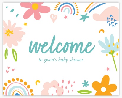 A baby girl bright blue orange design for Baby Shower