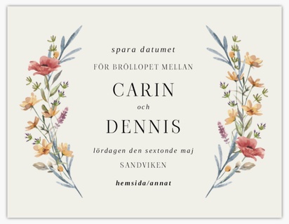 Förhandsgranskning av design för Designgalleri: Blommor Spara datumet-magneter