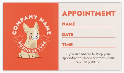 A vet groomer gray orange design for Appointment Cards
