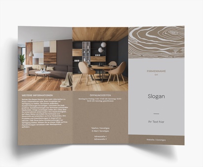Designvorschau für Designgalerie: Falzflyer Schreinerei & Holzarbeiten, Wickelfalz DL (99 x 210 mm)