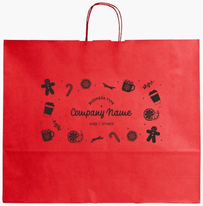 Design Preview for Design Gallery: Coffee Shops Single-Colour Paper Bags, XL (54 x 14 x 45 cm)