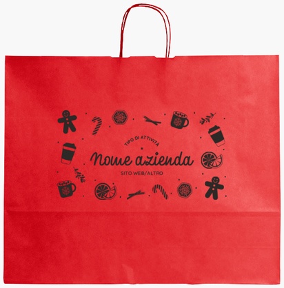 Anteprima design per Galleria di design: sacchetti di carta stampa monocolore per natale classico, XL (54 x 14 x 45 cm)