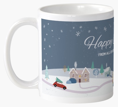 A snowflakes winter village gray white design for Business