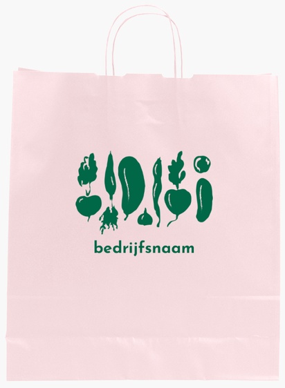 Voorvertoning ontwerp voor Ontwerpgalerij: Organische winkel Effen kleur papieren tassen, L (36 x 12 x 41 cm)