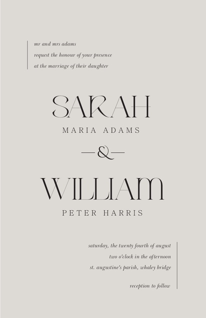Design Preview for Templates for Minimal Wedding Invitations , Flat 13.9 x 21.6 cm