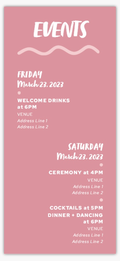 A itinerary handwritten pink design for Spring
