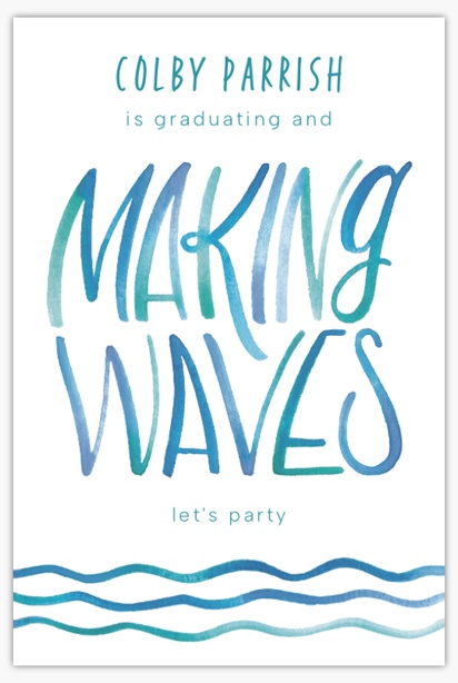 A graduation surfing blue design for Occasion
