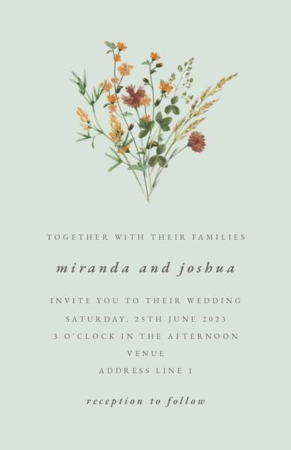 Design Preview for Templates for Bohemian Wedding Invitations , Flat 11.7 x 18.2 cm