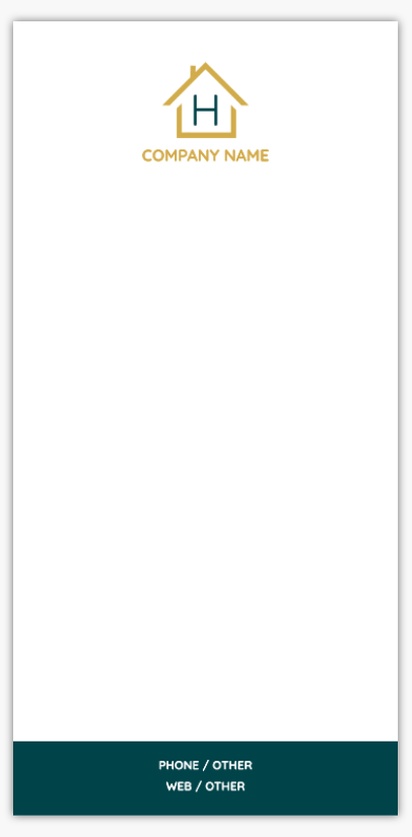 Design Preview for Property & Estate Agents Notepads Templates, 3.8" x 7.8"
